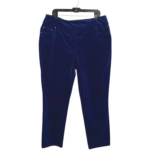 Blair Pants Womens 18 Colbert Blue Stretch Pull On Tapered Leg Cords Corduroy - Picture 1 of 8